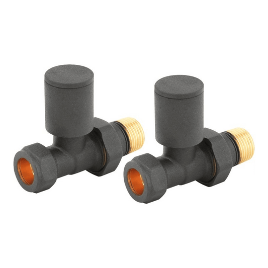 DQ Essential Manual Radiator Valves - Straight - Anthracite - E-MAN-ST-A