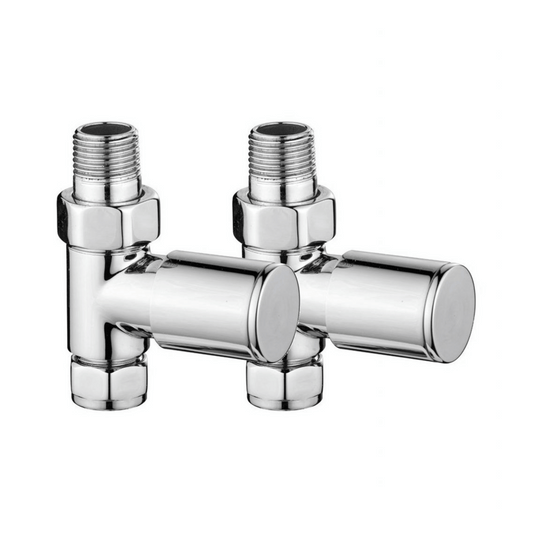 DQ Essential Manual Radiator Valves - Straight - Chrome - E-MAN-ST-C
