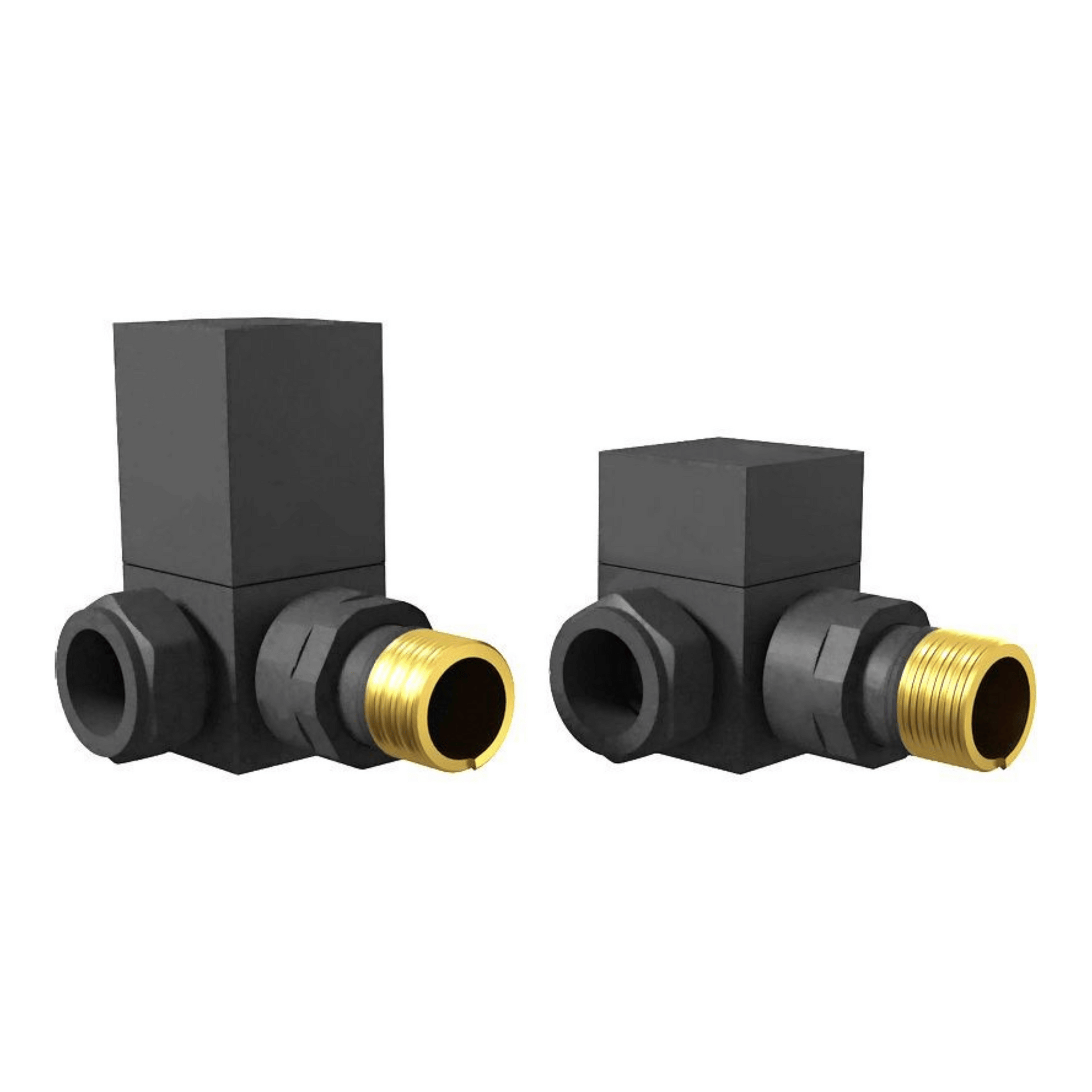 DQ Essential Manual Square Radiator Valves - Corner - Anthracite - E-SQ-COR-A