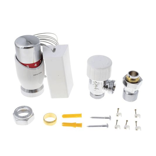 Drayton TRV4 Classic with 2m Remote Sensor - Angle - 15mm - 07 05 158