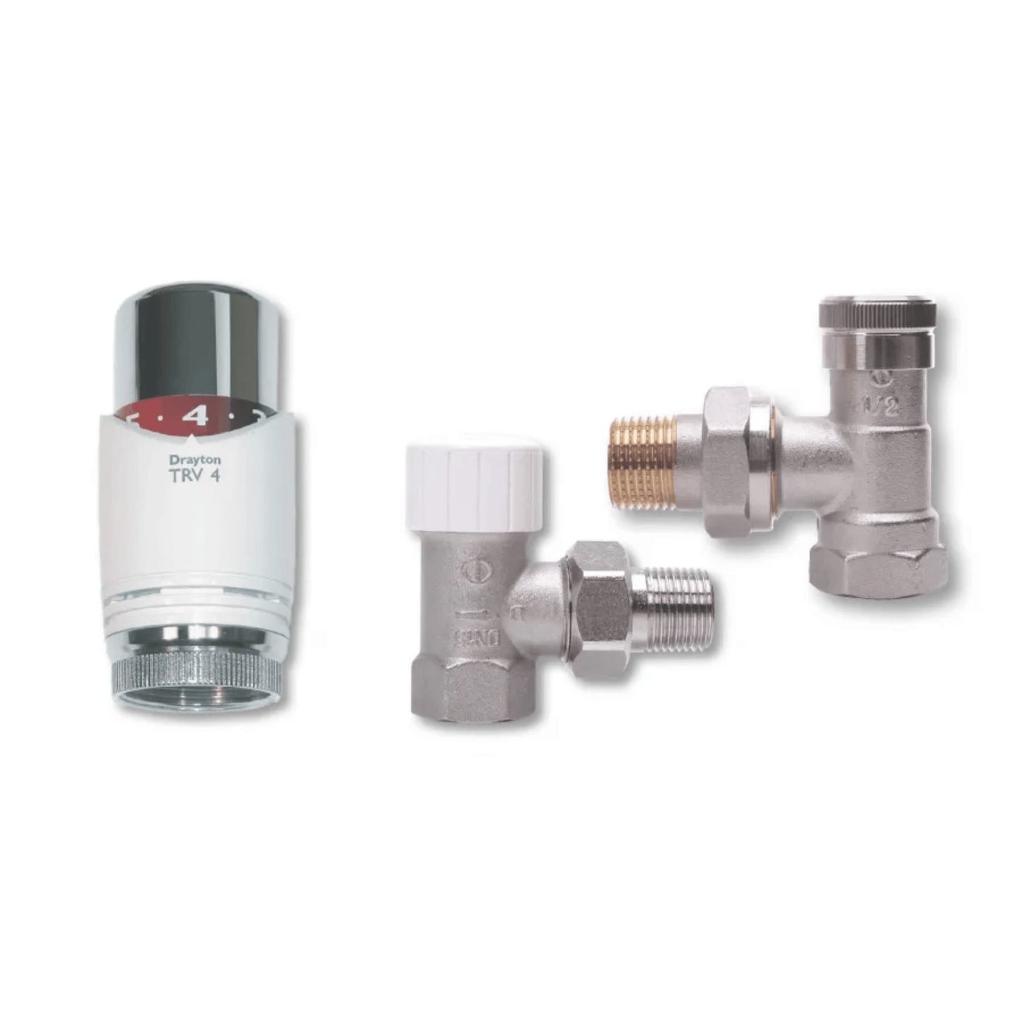 Drayton TRV4 Commercial Pack includes Lockshield - Angle - 1/2" - 07 05 187