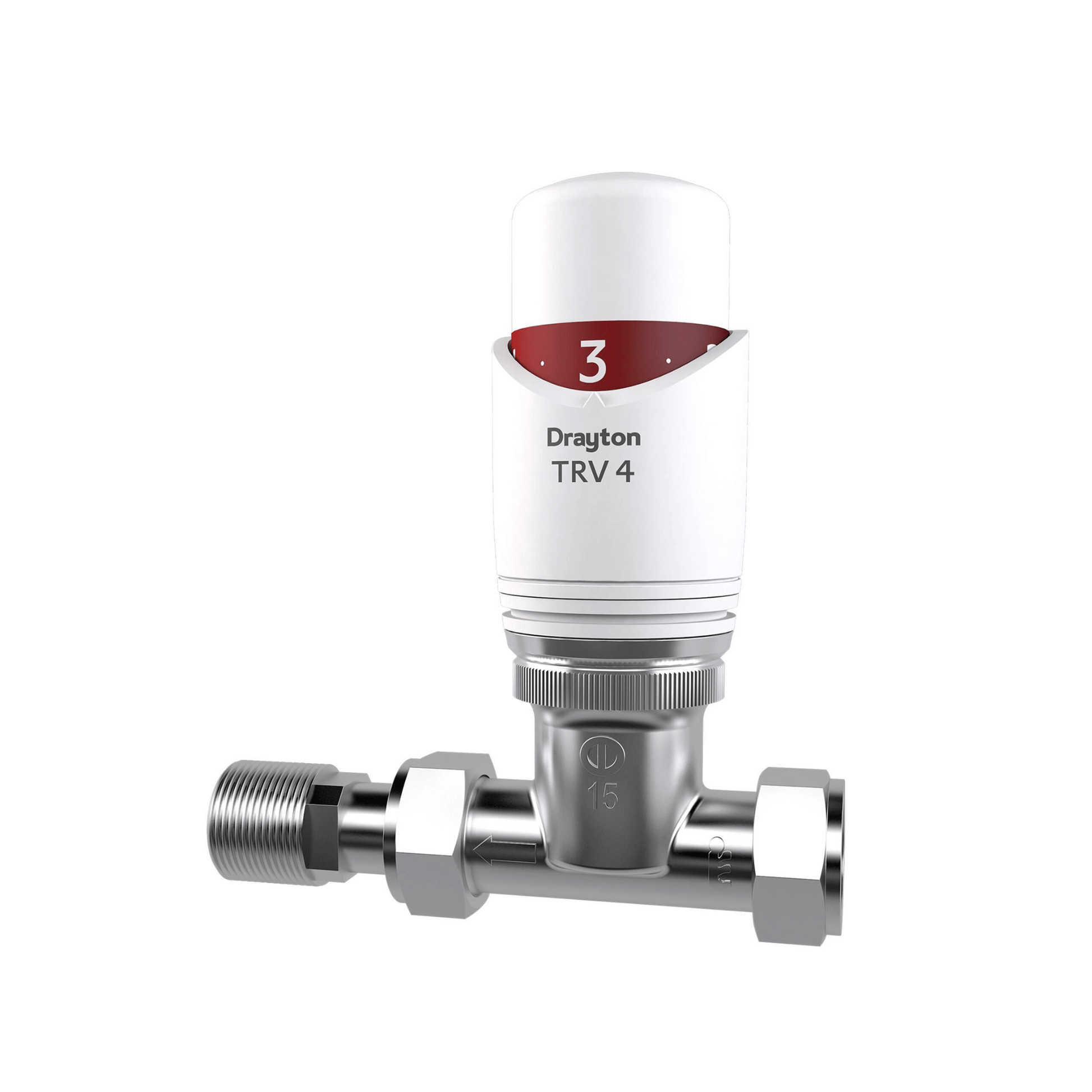 Drayton TRV4 White - Straight - 15mm - White - 07 07 115