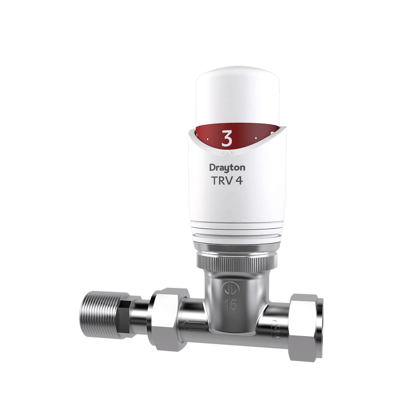Drayton TRV4 White - Straight - 15mm - White - 07 07 115