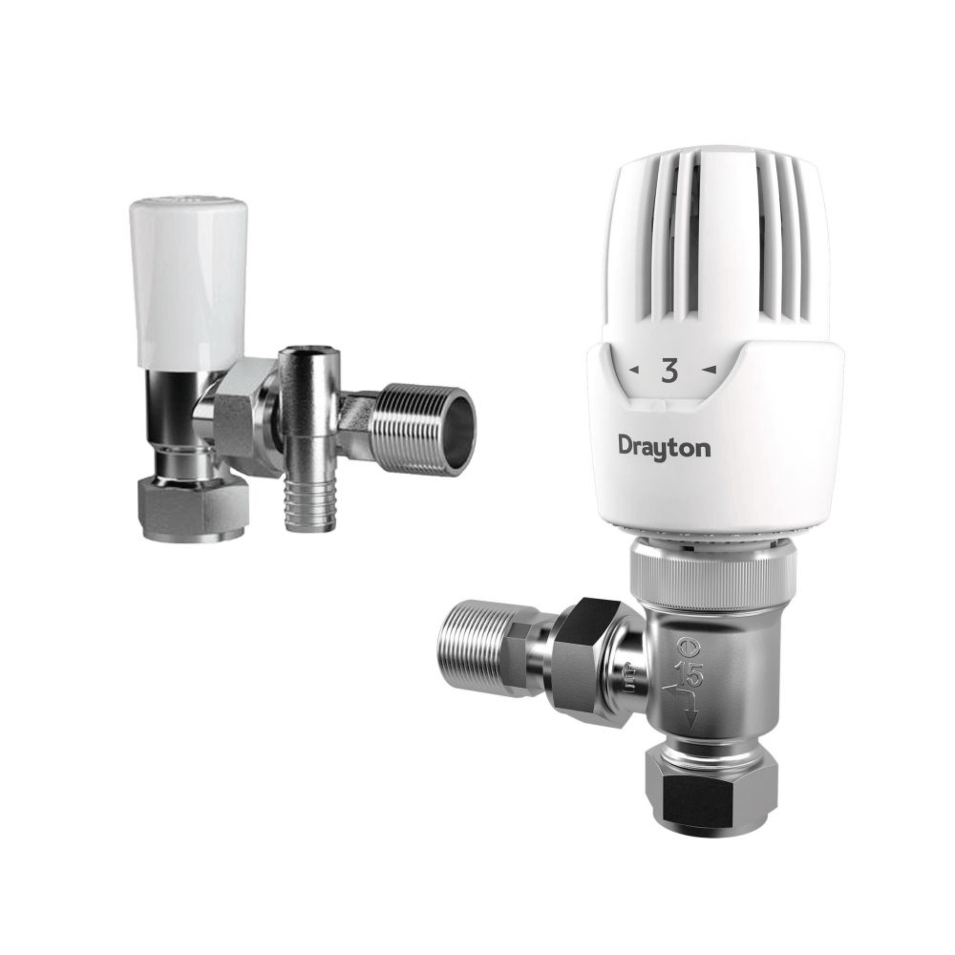 Drayton RT212 TRV & Lockshield Drain Off - Angle - 15mm - 08 09 264