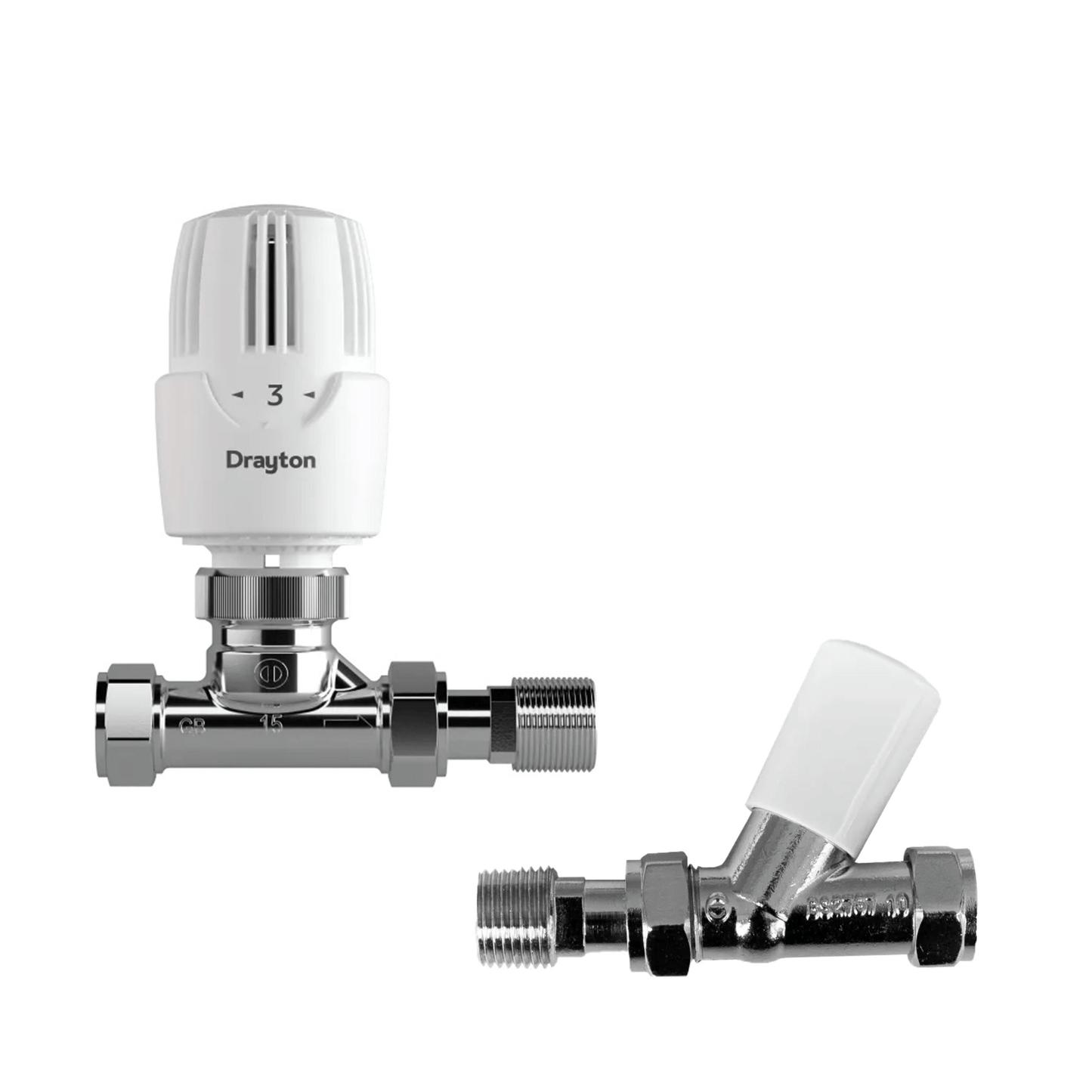 Drayton Auto-Balancing RT414 & Lockshield - Straight - 15mm - 10 10 561