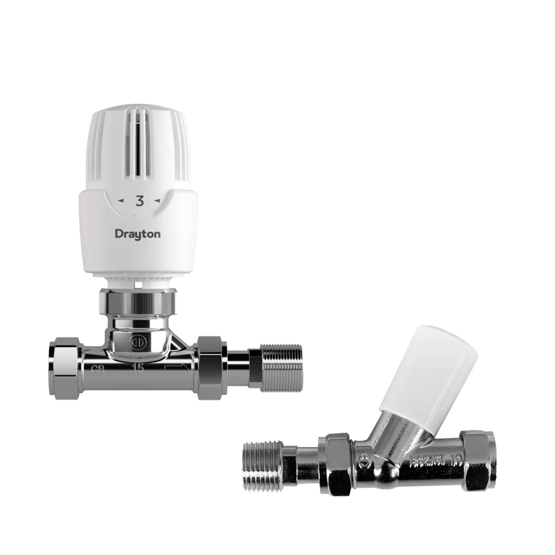Drayton Auto-Balancing RT414 & Lockshield - Straight - 15mm - 10 10 561