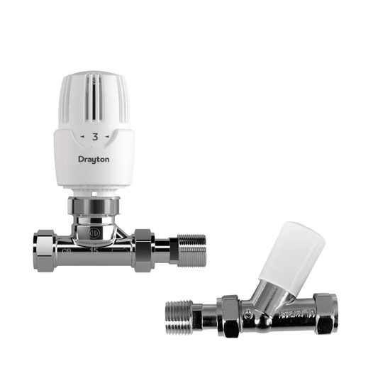 Drayton Auto-Balancing RT414 & Lockshield - Straight - 15mm - 10 10 561