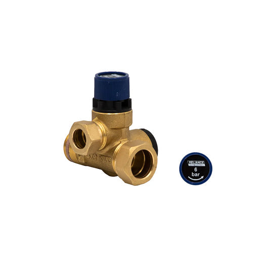 GAH Pressure Relief Valve - 6 Bar - 3/4" - 22mm