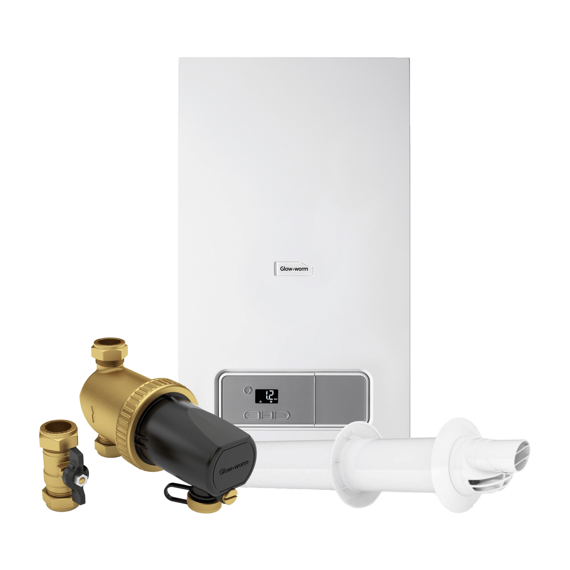 Glow-worm Energy7 35C Combi Restart Pack - Combi Boiler with Horizontal Flue & System Filter - 10035898 + 10031041 + 10035820