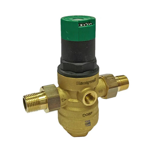 Honeywell D06FB Option B Pressure Reducing Valve with Brass Filter Bowl - 1.5-6 Bar - 1/2" MBSP x MBSP - D06F-1/2BGB