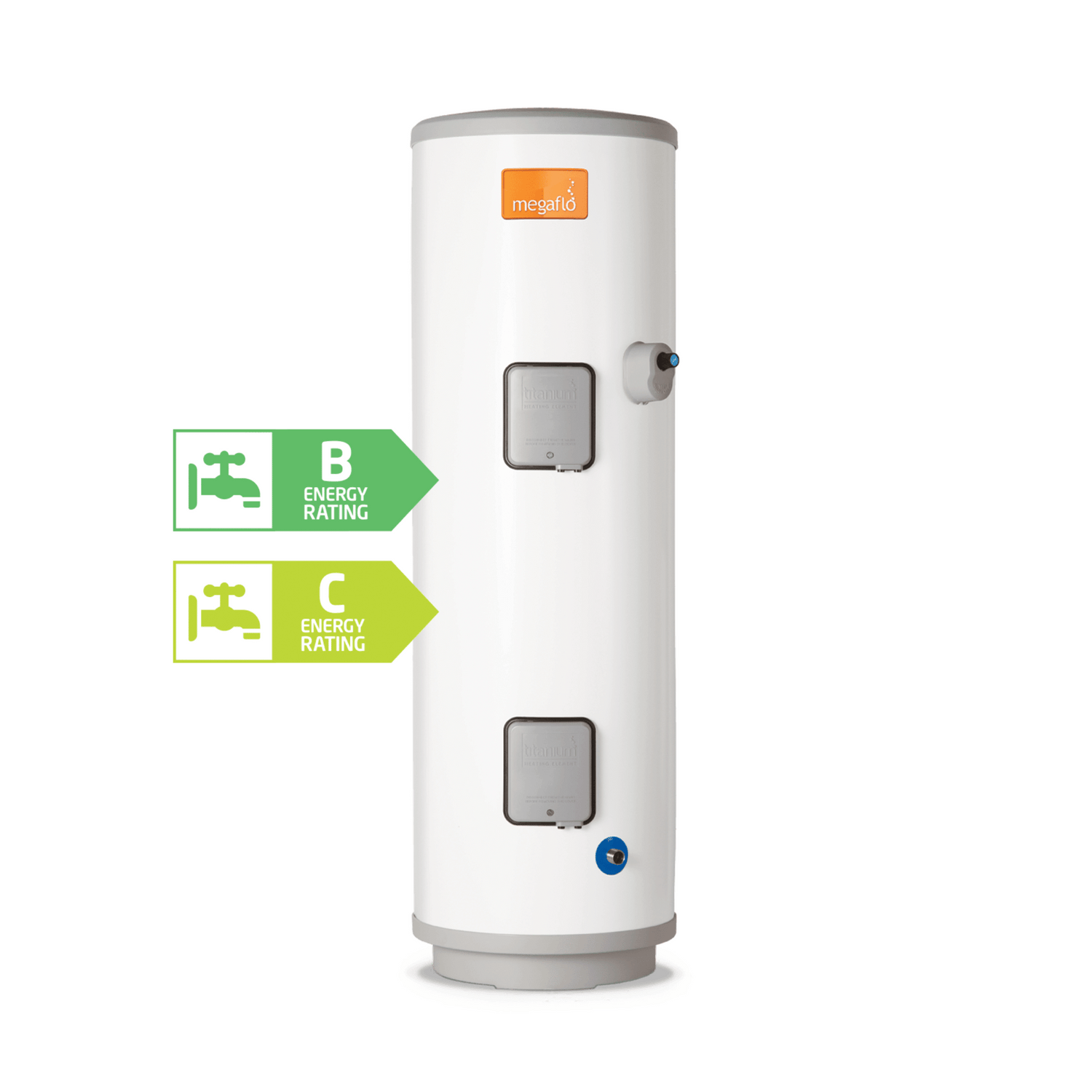 Heatrae Sadia Megaflo Eco Slimline D100 Direct - Unvented - Hot Water Cylinder - 100 Litre - 7034082