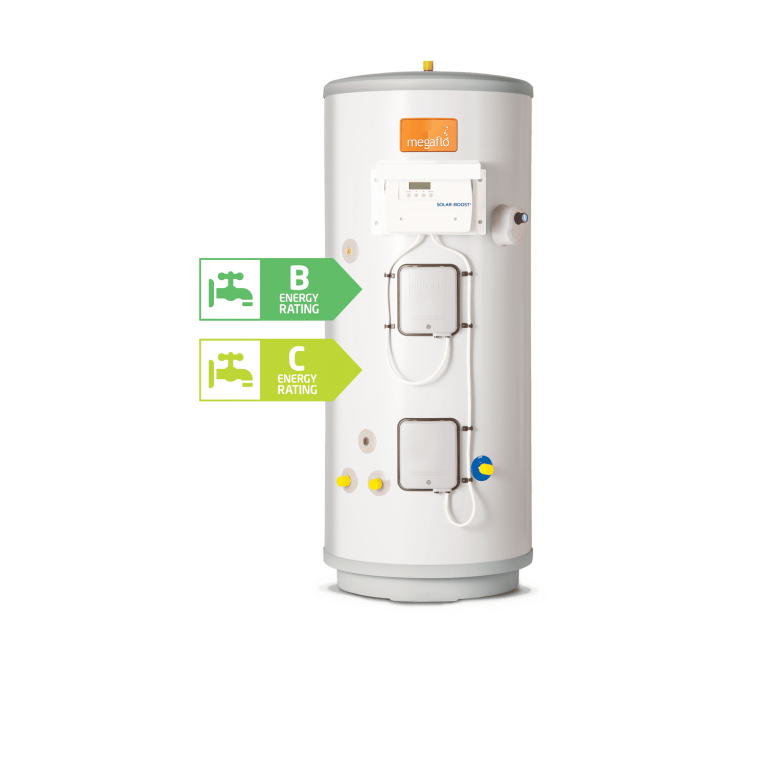 Heatrae Sadia Megaflo Eco Solar PV Ready 170i Indirect - Unvented - Hot Water Cylinder - 170 Litre - 95050350