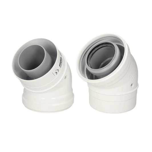 Ideal 45 Degree Flue Elbows - Pair - 203131