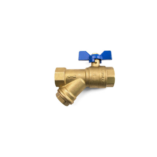 Inta Combination Ball Valve and Y Strainer - Blue Handle - 1/2" Female - CBV12