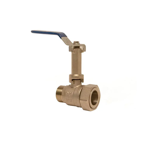 Intatec Flat Face Ball Valve with Extended Lever - 1" Female Swivel x Male - HPBV11