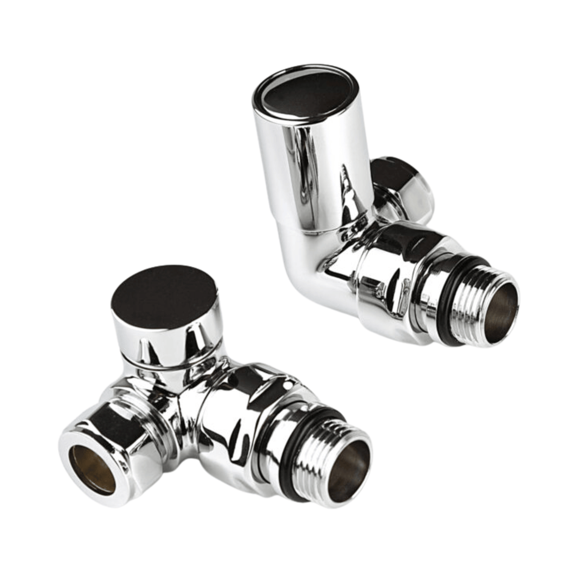 Inta Corner Radiator Valves - 1/2" x 15mm - White - 1032WH