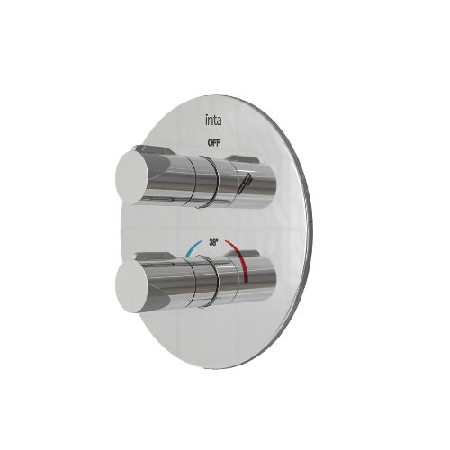 Inta Enzo Concealed Dual Outlet Thermostatic Shower with Overhead Arm, Soaker and Rinse Station - IX600014CP