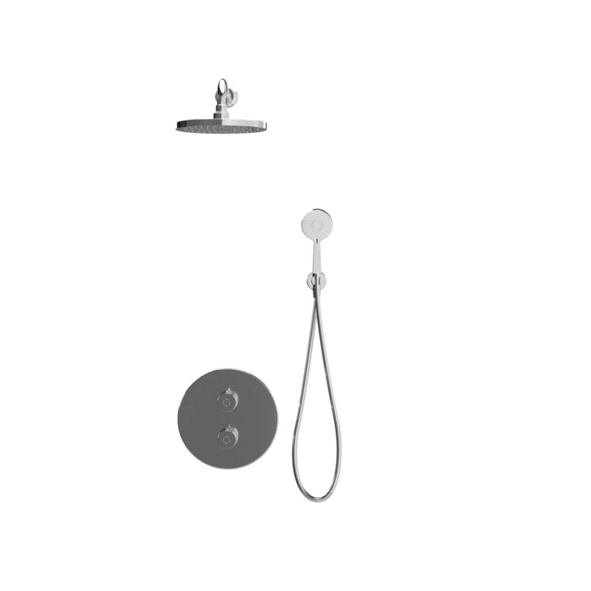 Inta Enzo Concealed Dual Outlet Thermostatic Shower with Overhead Arm, Soaker & Rinse Station - IX600014CP