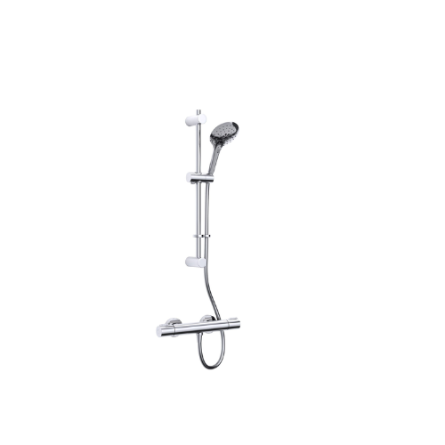 Inta Enzo Deluxe Safe-Touch Single Outlet Thermostatic Shower with Flexible Riser Kit and Multi-function Handset - IX100025CP