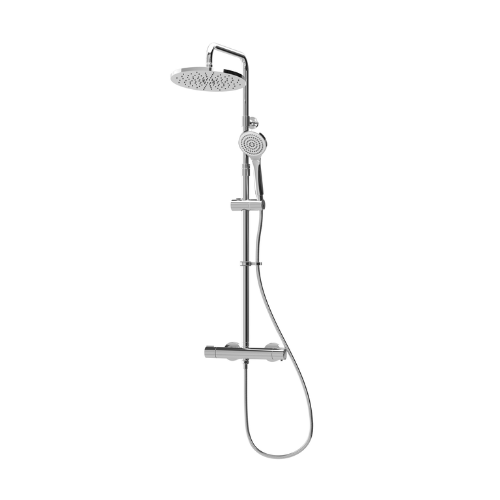 Inta Enzo Safe-Touch Dual Outlet Thermostatic Shower with Telescopic Riser Kit and Multi-function Handset - IX200020CP