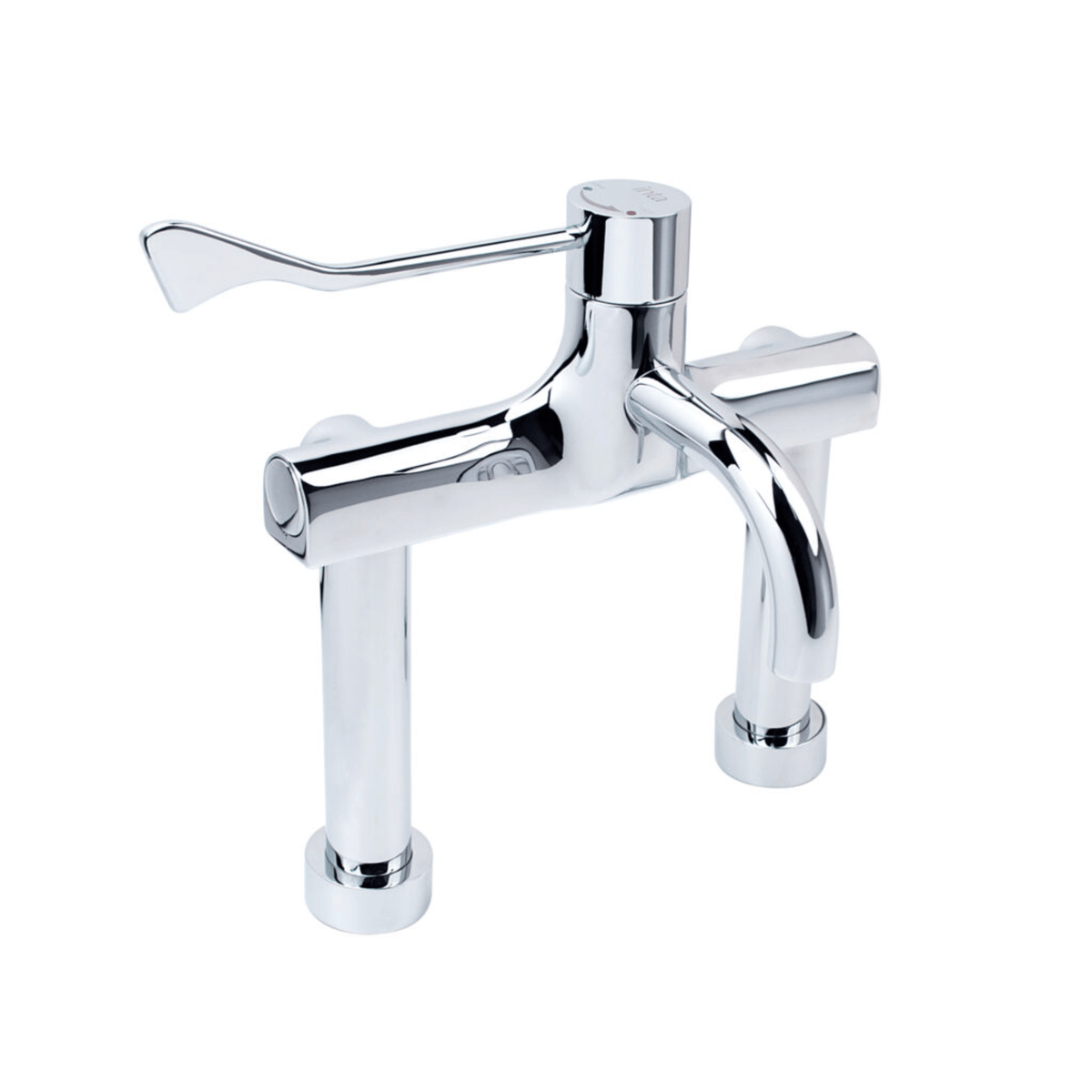 Inta HTM Safe-Touch Thermostatic Sequential Wall-Mounted Lever Tap with Deck-Mounting Legs without Removable Spout - HTMDMCP