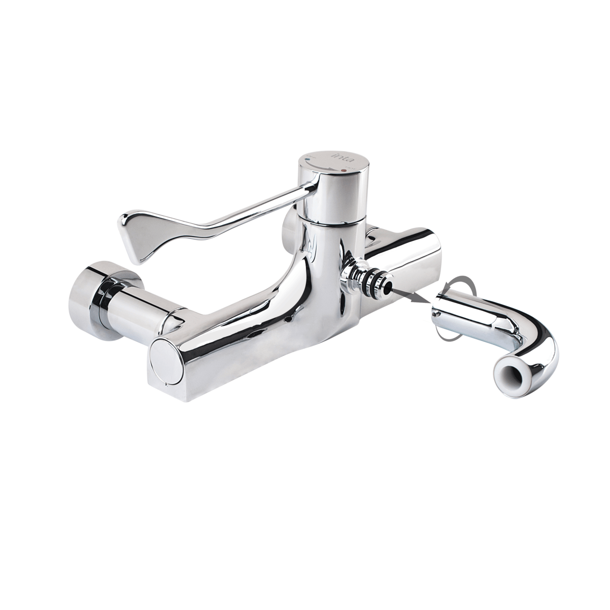 Inta HTM Safe-Touch Thermostatic Sequential Wall-Mounted Lever Tap with Removable Spout - HTMWMRS