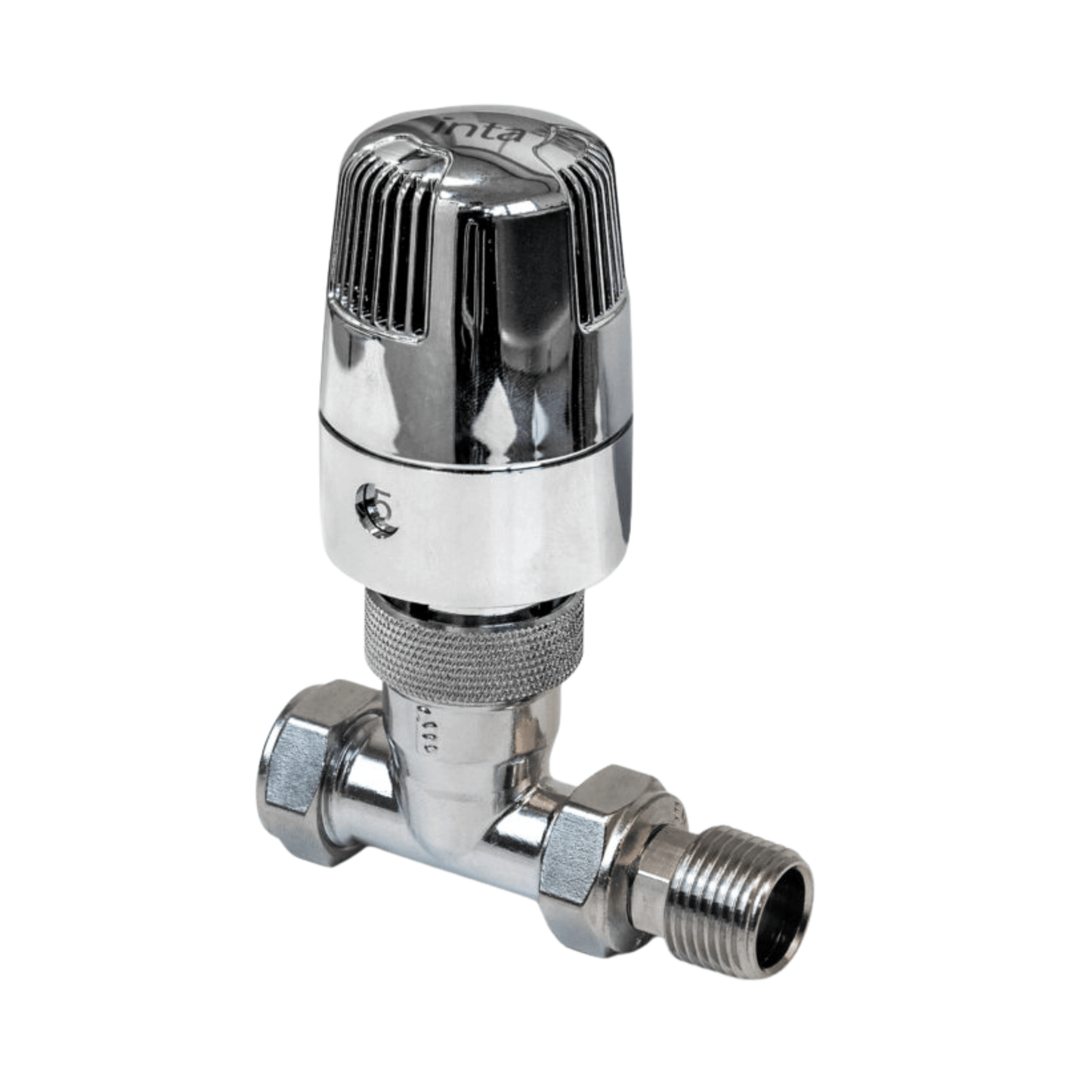 Inta i-Therm Thermostatic Radiator Valve with Lockshield - Straight - 15mm - Chrome - TRVAST15HP