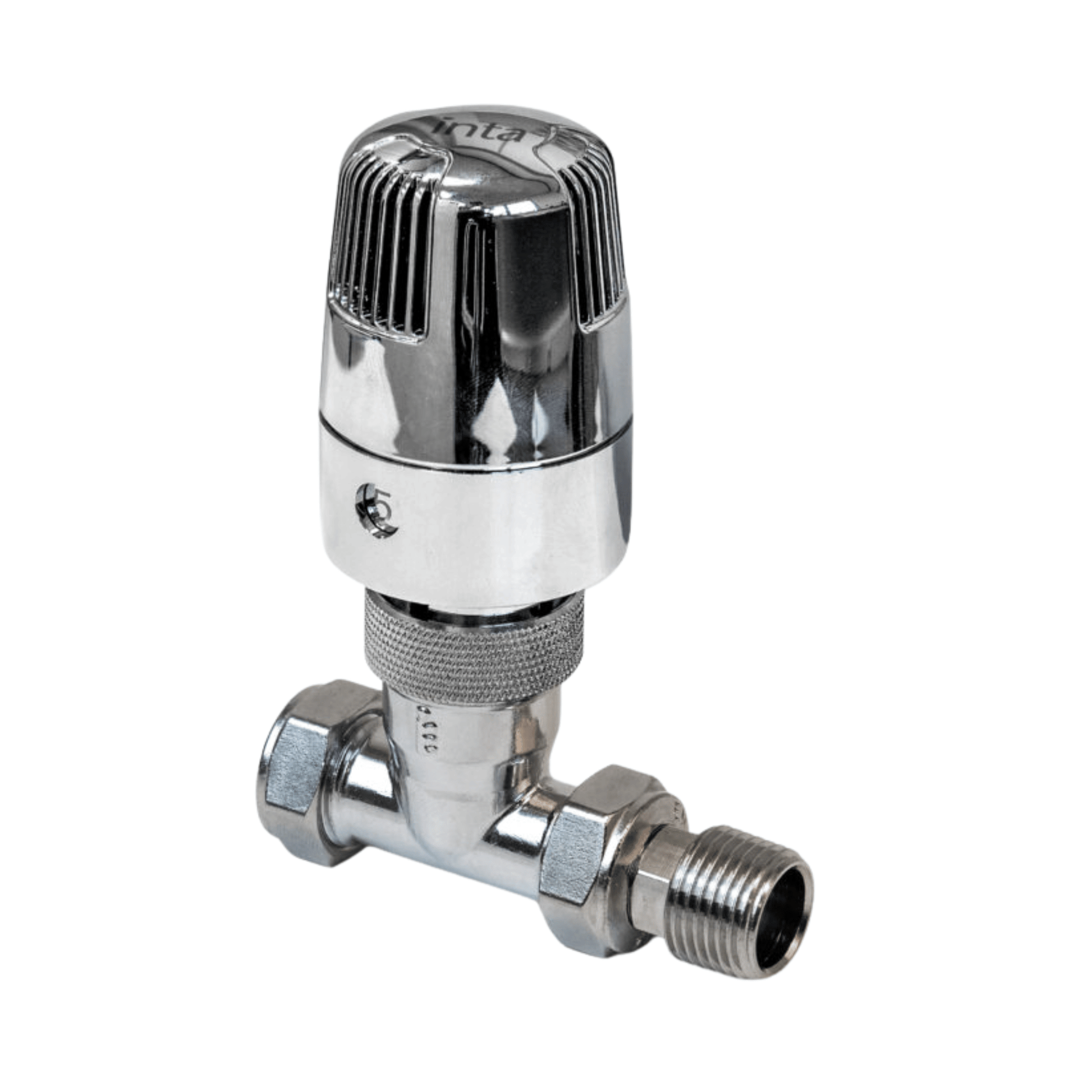 Inta i-Therm Thermostatic Radiator Valve with Lockshield - Straight - 15mm - Chrome - TRVAST15HP