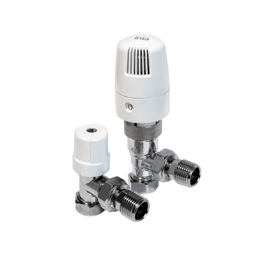 Inta i-Therm TRV with BS2767 Lockshield - Straight - 15mm - Chrome - 15TWINSCP10