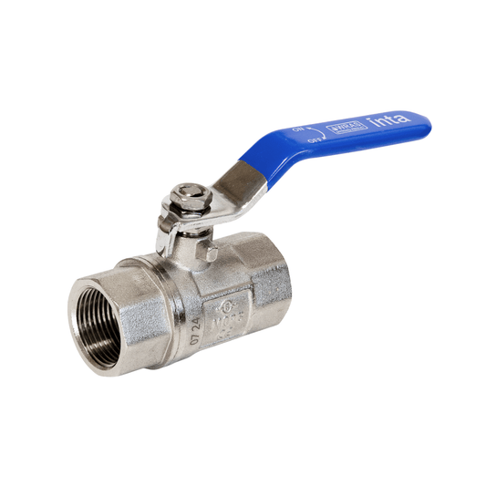 Inta i-Ball Full Bore Ball Valve with Lever Handle - Blue - 3/8" Female x Female - LBV0855038B