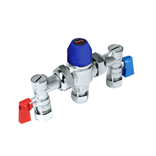 Inta Intamix Delta Thermostatic Mixing Valve with Servicing Valves - 22mm - DT400MX22CP