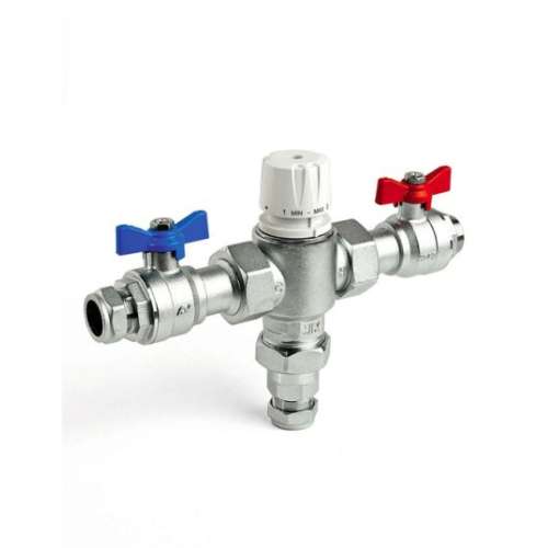 Inta Intamix Pro V Thermostatic Group Mixing Valve with Isolation Unions - 28mm - 61028CPB