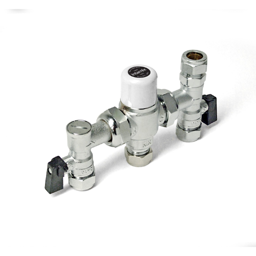 Inta Intamix Thermostatic Mixing Valve with Service Valves and Compression Top Connector - 15mm - 400MS15CP