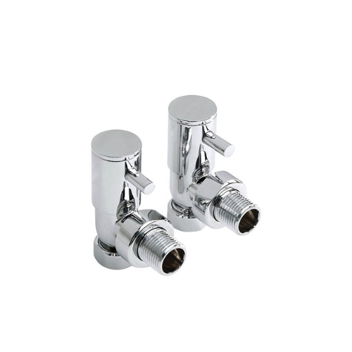 Inta Minimalistic Radiator Valves - Angled - 1/2" x 15mm - Chrome - 1022CP