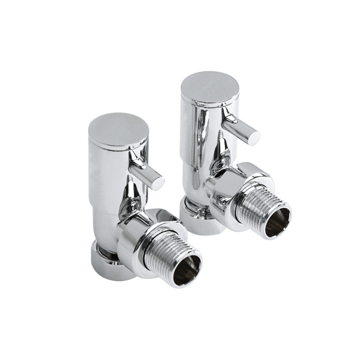 Inta Minimalistic Radiator Valves - Straight - 1/2" x 15mm - Chrome - 1023CP