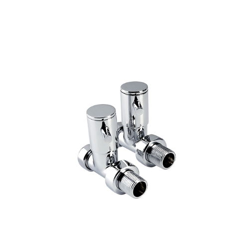 Inta Minimalistic Radiator Valves - Straight - 1/2" x 15mm - Chrome - 1023CP