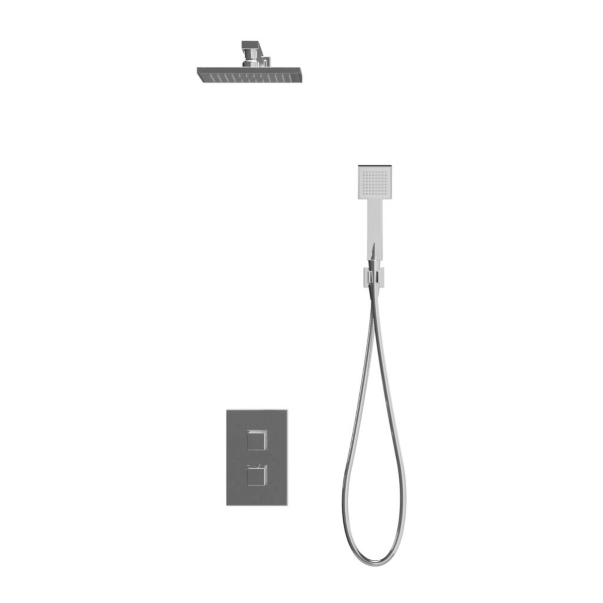 Inta Mio Concealed Dual Outlet Thermostatic Shower with Overhead Arm, Soaker & Rinse Station - IX600015CP