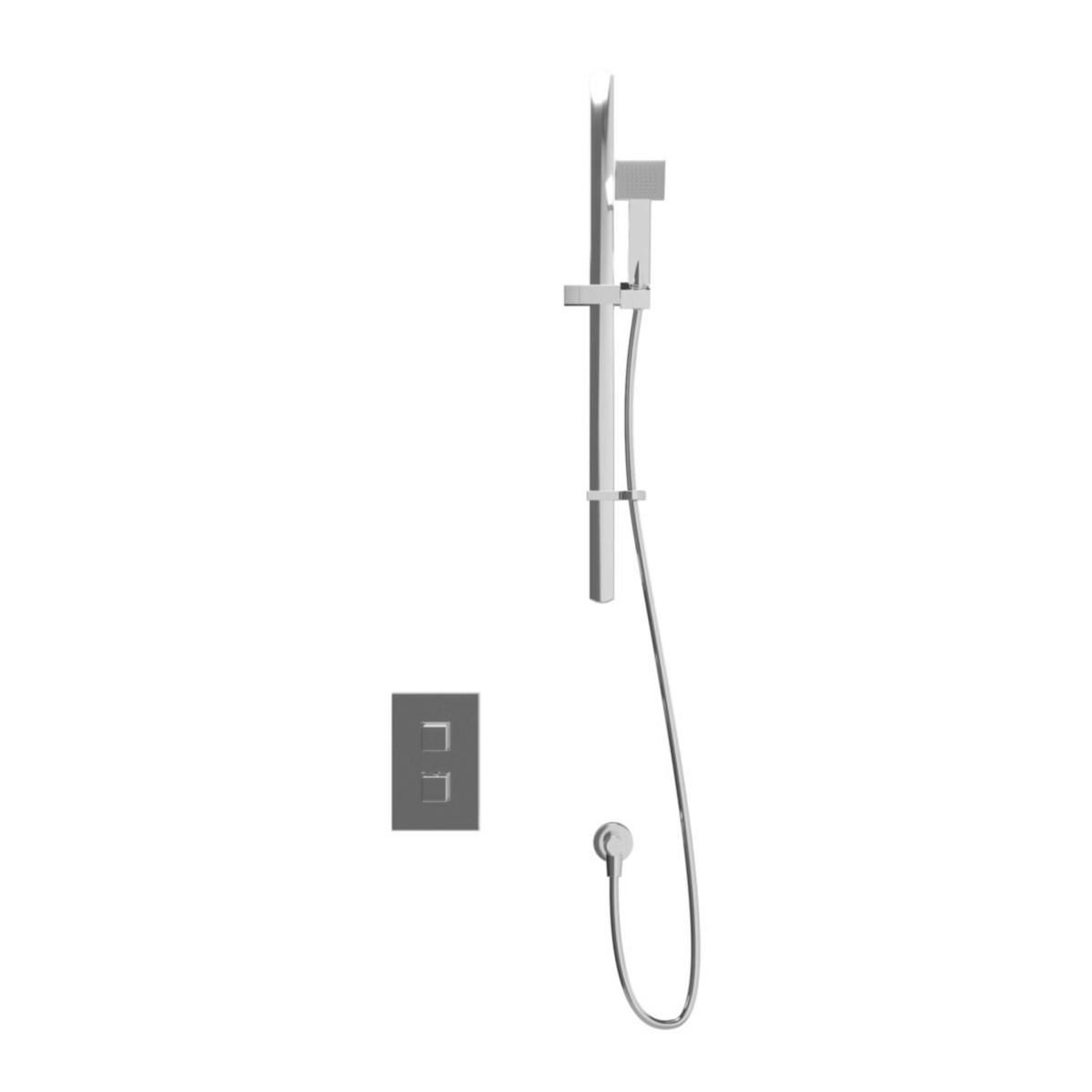 Inta Mio Concealed Single Outlet Thermostatic Shower with Flexible Riser Kit, Handset & Wall Elbow - IX400015CP