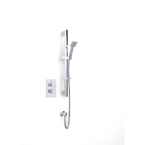 Inta Mio Concealed Single Outlet Thermostatic Shower with Flexible Riser Kit, Handset and Wall Elbow - IX400015CP