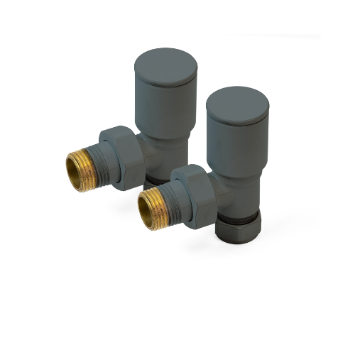 Inta Modern Radiator Valves - Angled - 1/2" x 15mm - Anthracite - 1025AN