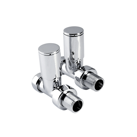 Inta Modern Radiator Valves - Straight - 1/2" x 15mm - Chrome - 1024CP