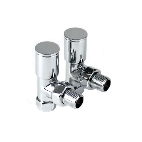 Inta Modern Radiator Valves - Angled - 1/2" x 15mm - Chrome - 1025CP