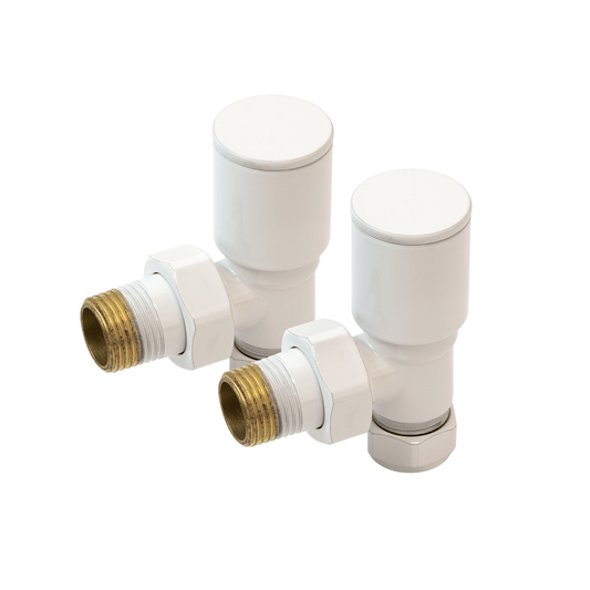 Inta Modern Radiator Valves - Straight - 1/2" x 15mm - White - 1024WH