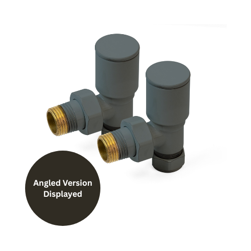 Inta Modern Radiator Valves - Straight - 1/2" x 15mm - Anthracite - 1024AN