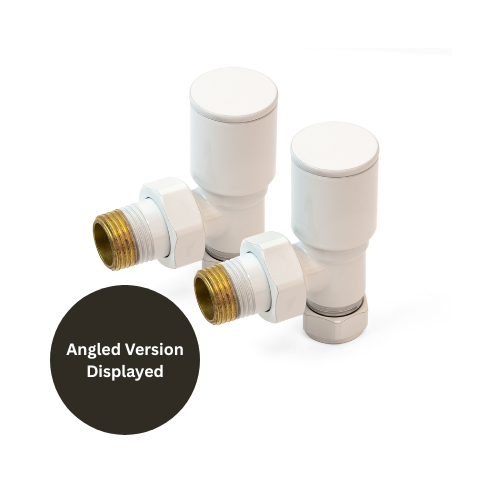 Inta Modern Radiator Valves - Straight - 1/2" x 15mm - White - 1024WH
