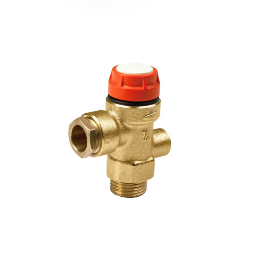 Inta Safety Relief Valve with Gauge Port - 6 Bar - 1/2" M x 15mm - SRV035405006