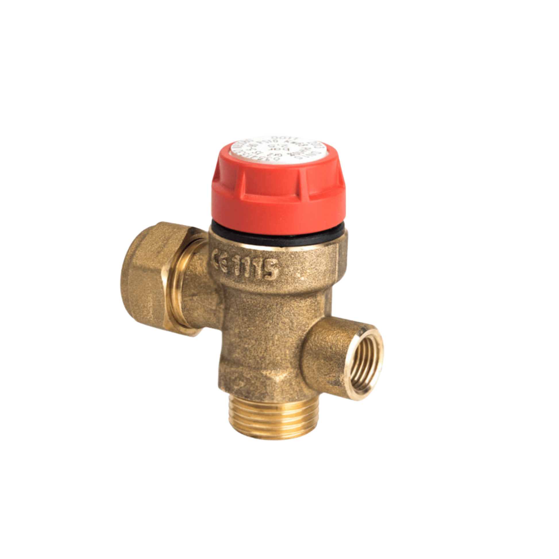 Inta Safety Relief Valve with Gauge Port - 8 Bar - 1/2" Male x 15mm - SRV035405008