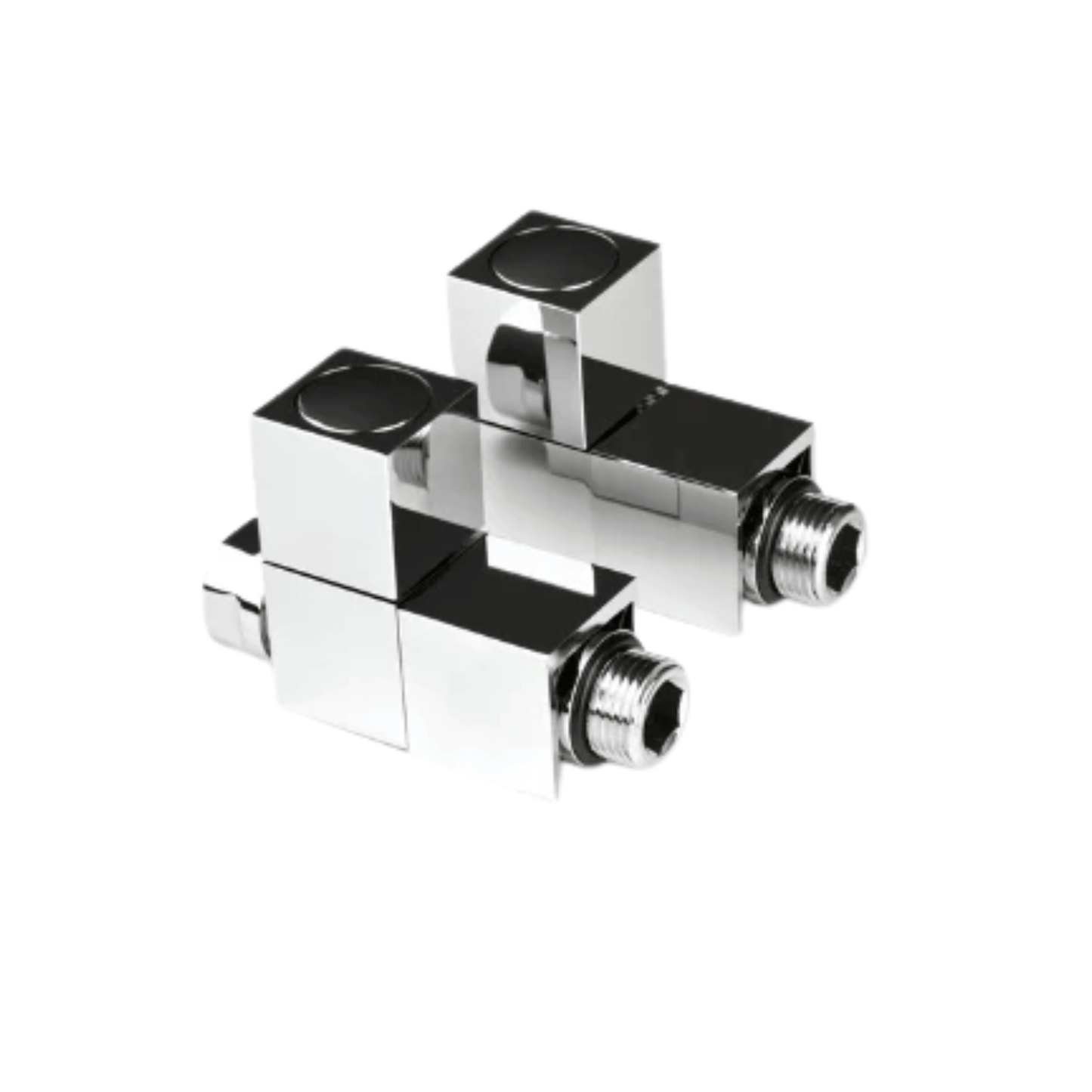 Inta Square Radiator Valves - Straight - 1/2" x 15mm - Chrome - 1031CP