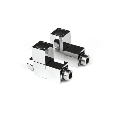 Inta Square Radiator Valves - Straight - 1/2" x 15mm - Chrome - 1031CP