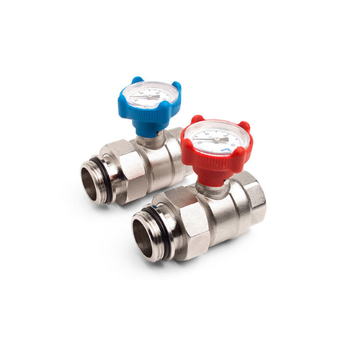 Inta UFH Butterfly Isolation Valves with Temperature Gauge (Pair) - 1"- UFHBBVPR